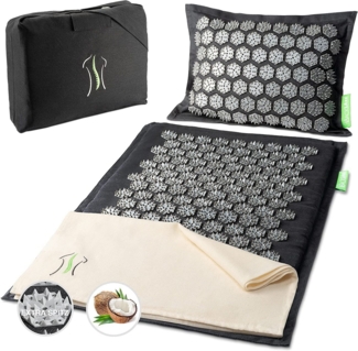 BACKLAxx® Akupressurmatte "Intensiva" (Akupressurmatten Set, 4teilig + gratis-Download), Matte:70x43cm, Kissen:40x33cm, Tuch:100x40cm. Insgesamt 4853 Nadeln.