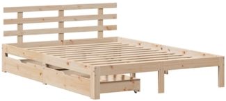 vidaXL Massivholzbett mit Schubladen 120x200 cm Kiefer 3302008