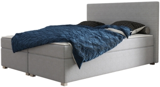 mirjan24 Boxspringbett Retyk Cord (Farbe: Poso Größe: x 200 cm), grau, 180x200 cm