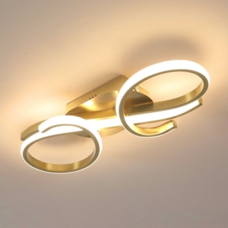 Goeco Deckenleuchte Goldene Deckenleuchte, für Schlafzimmer, Büro, Wohnzimmer, 3000K 36W