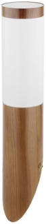Wandleuchte, Außen, Edelstahl, Holz-Optik, H 39 cm