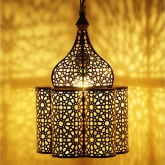 Marrakesch Orient & Mediterran Interior Pendelleuchte Orientalische Lampe Pendelleuchte Feryal Weiss, Handarbeit