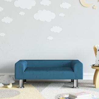 vidaXL Kindersofa Blau 70x45x26,5 cm Samt 3196329