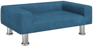 vidaXL Kindersofa Blau 70x45x26,5 cm Samt 3196329