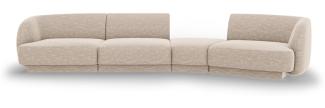 Micadoni Modulares Sofa Miley 4-Sitzer Rechts Chenille Beige