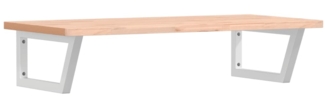 vidaXL Waschbeckenregal Wandmontage Stahl und Massivholz Buche 3302434