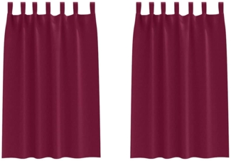 vidaXL Verdunkelungs-Vorhänge mit Ringen Weinrot Polyester 4107574