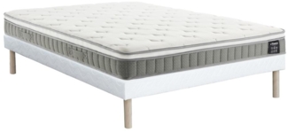 Vente-unique - Bett - 160 x 200 cm - Polsterbettgestell - Taschenfederkernmatratze mit Memoryschaum - Höhe 21 cm - VITOGO von YSMÉE