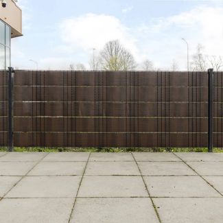 vidaXL Balkon-Sichtschutze 10 Stk. Braun Schwarz 255x19 cm Poly Rattan 156315