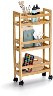 Zeller Present Rollwagen, natur, Bambus / MDF, inkl. 4 Rollen