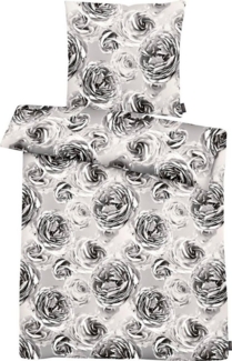 APELT Bettwäsche Beatrice, Mako-Satin, 2 teilig, exklusives großformatiges Blumendesign setzt ein modisches Statement