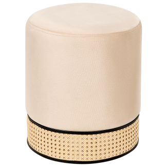 Pouf YANKTON Creme Samtstoff 35 cm 35 cm