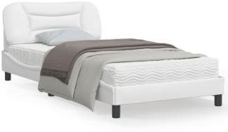 vidaXL Bettgestell ohne Matratze "Hvar" Weiß 100x200 cm Kunstleder 3207982