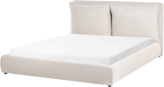 Bett mit Lattenrost Stoff BAJONNA 160 x 200 cm Beige