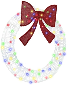 vidaXL Kranz mit 80 LEDs Mehrfarbig 92 x 9.5 x 92 cm Acryl 42019128