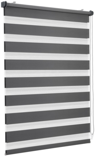Sekey Doppelrollo Klemmfix ohne Bohren für Fenster, Doppelrollo 55 cm breit, Duo Rollo Jalousie Sonnenschutz, 55x100cm, Dunkelgrau