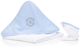 Kapuzenbadetuchset 100x100 cm, Prince hellblau