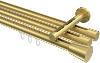 Innenlauf-Gardinenstangen-Set Siteno Sitra 360 cm (geteilt in 2 x 180 cm), 3-läufig, 20 mm Ø Messing-Optik