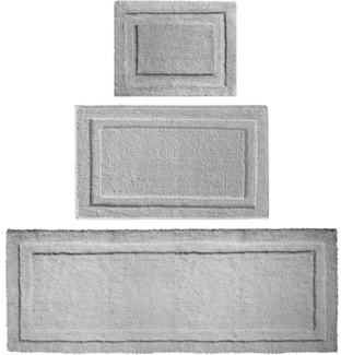 mDesign Badteppich Duschvorleger Fußmatte Mikrofaser 3er Set rutschfest grau
