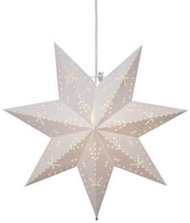MARELIDA LED Stern Papierstern Leuchtstern Weihnachtsstern Faltstern 45cm mit Kabel weiß