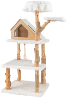 COSTWAY Kratzbaum, mit 2 Liegeplätzen, Höhle, Kratzsäulen, Sisalseil