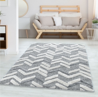 Carpettex Hochflor-Teppich Berber-Design, Rund, Höhe: 20 mm, Teppich Wohnzimmer Boho Design weich 3D Optik Skandinavische Stil