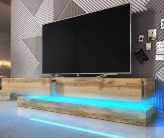 TV-Lowboard Bird Wotan Eiche mit Beleuchtung 140 cm