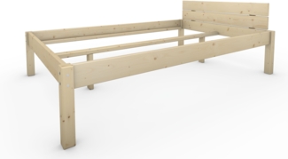 Pfostenbett Massivholzbett (Fichte) "Daybett" 140 x 220 cm 48 cm Holzbett 300kg
