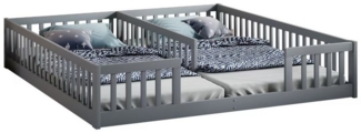 REDOM Polsterbett Kinderbett Doppelbett (Kinderbett für Kinder mit Sicherheitsgitter, ideal für 2 Kinder – ohne Lattenrost, 90x200 cm), ohne Matratze