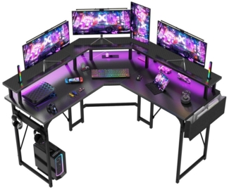 HOMALL Eckschreibtisch Schreibtisch Computertisch L-förm Eckschreibtisch mit Monitor-Ständer