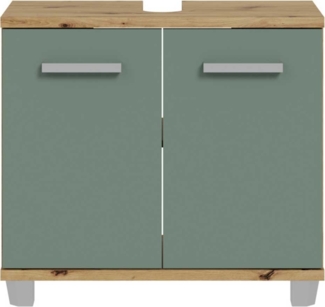 Waschbeckenunterschrank Venus / Veris , Holzwerkstoff , Grün, Holzfarben , 62 x 69 x 35 cm