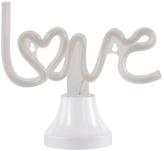 LED Tischleuchte, Neon, Love, pink, USB, L 24 cm