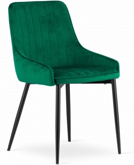 Valora MONZA Stuhl, grüner Samt, ergonomisches Design für das Wohnzimmer
