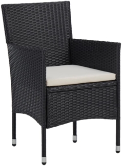 vidaXL Garten-Essstühle 2 Stk. Poly Rattan Schwarz 318495