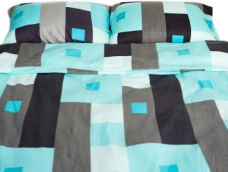 Moderne Fleece Bettwäsche - Stillvolles Design in Türkis, Schwarz, Grau aus 100% Polyester 200x200 cm