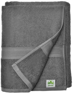 leevitex® Duschtuch 2er Set Duschtuch Frottier XL, 70 x 140 cm, saugfähig und fusselfrei, gestreifte Bordüre