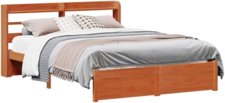 vidaXL Bettrahmen mit Kopfteil 2 pcs Wachsbraun Massivholz Kiefer 3422722