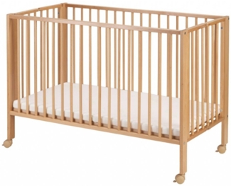 TiSsi Faltbares Kinderbett Buche natur, inkl. Matratze 60x120 cm