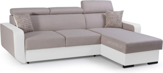 MOEBLO Ecksofa PEDRO, Universelle Ottomane Eckcouch Sofa Couch Wohnlandschaft L-Form Polsterecke - 236x165x97 cm, mit Schlaffunktion und Bettkasten