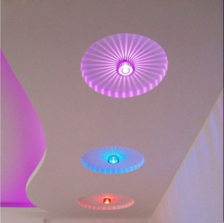 Rosnek LED Deckenleuchte 3W, Kaltes Weiß/RGB, Aluminium, Für Wohnzimmer Schlafzimmer, Mit Fernbedienung, Kaltes Weiß, RGB, Küche Korridor Deko