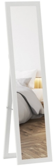 HOMCOM Standspiegel mit Ständer und Haken (Stehspiegel, 1-St, Wandspiegel), für Wohnzimmer, Schlafzimmer, Weiß