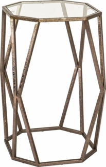 Beistelltisch Glas/ Metall antikbronze, ca. 37x37 cm