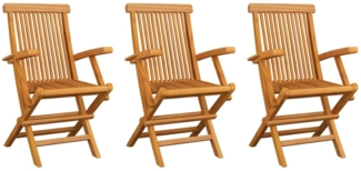 vidaXL Gartenstühle 3 Stk. Massivholz Teak 312277