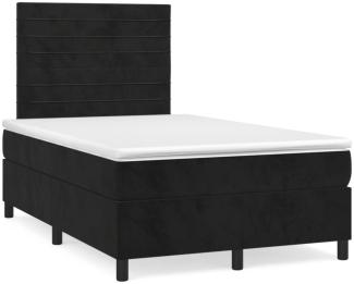 vidaXL Boxspringbett mit Matratze & LED Schwarz 120x190 cm Samt 3270319