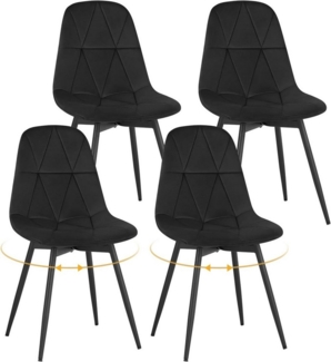EUGAD Esszimmerstuhl (4 St), 4er Set, Drehstuhl, Ergonomisches Design