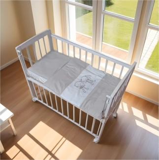 Beistellbett Weiß 40x90 inkl. Matratze & Bettwäsche Set – Viele Farben