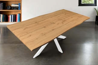 SAM® Esstisch TorbenS, Holz Wildeiche-Optik, Spider-Metallgestell, Baumkante