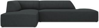 Micadoni 4-Sitzer Modular Ecke links Sofa Ruby | Bezug Black | Beinfarbe Black Plastic