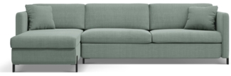 Micadoni Ecksofa Gloria 4-Sitzer Strukturierter Stoff Minze Links 205x140