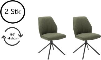 Esszimmerstuhl >Pettau< (2-er Set) in Olive aus Metall - 49x88x63cm (BxHxT)
